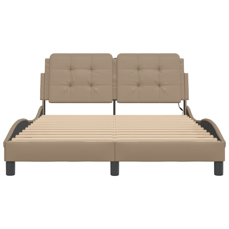 Bedframe met LED-verlichting kunstleer cappuccino 120x200 cm