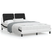 Bedframe 120x200 cm wit zwart met LED