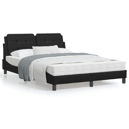 Bedframe met LED-verlichting kunstleer zwart 140x190 cm