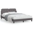 LED Bed Frame without Mattress "Zadar" Grey 140x190 cm