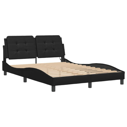 Bedframe met LED-verlichting kunstleer zwart 140x200 cm