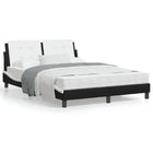 Bed frame with LED without mattress "Zadar" black and white 140x200 cm