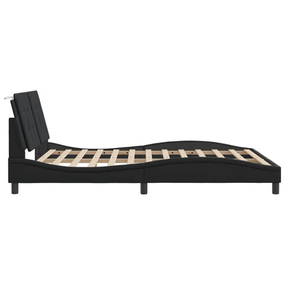 Bedframe met LED-verlichting kunstleer zwart 160x200 cm