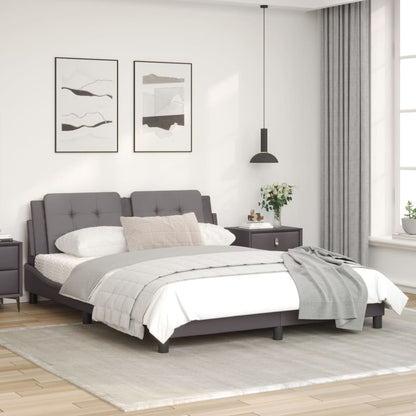Bedframe met LED-verlichting kunstleer grijs 160x200 cm