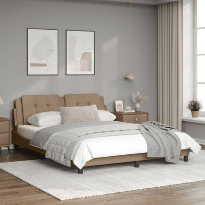Bedframe met LED-verlichting kunstleer cappuccino 160x200 cm