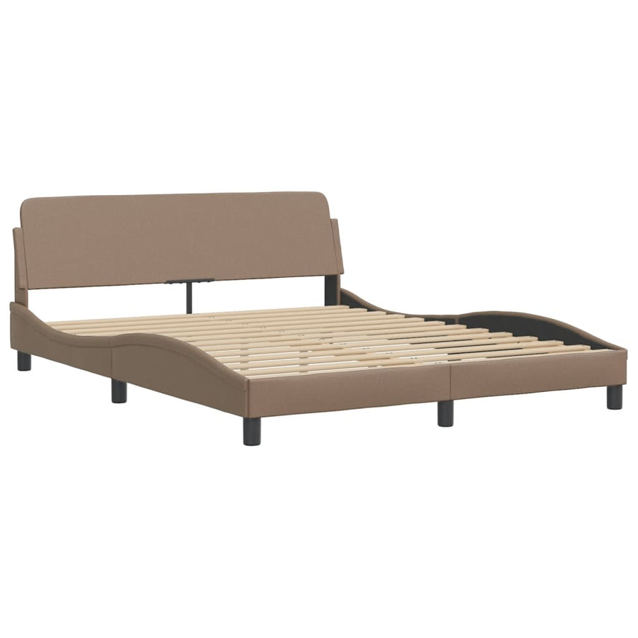 Bedframe met LED-verlichting kunstleer cappuccino 160x200 cm