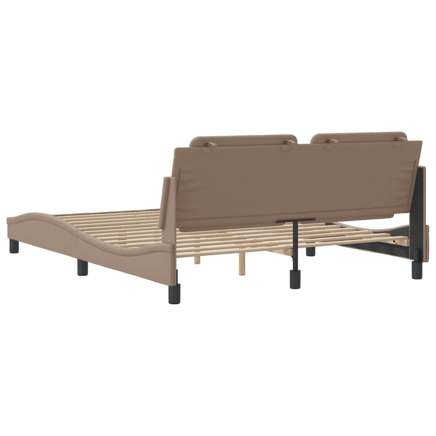 Bedframe met LED-verlichting kunstleer cappuccino 160x200 cm