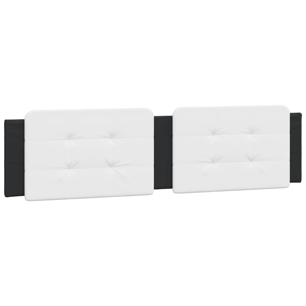 Bedframe Met Led-Verlichting Kunstleer 160 x 200 cm Wit en zwart