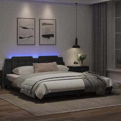 Bedframe met LED-verlichting kunstleer zwart 180x200 cm