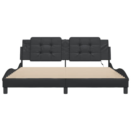Bedframe met LED-verlichting kunstleer zwart 180x200 cm