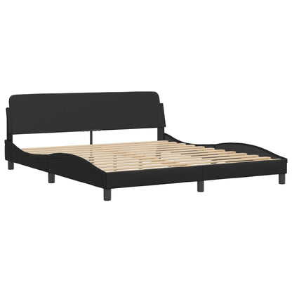 Bedframe met LED-verlichting kunstleer zwart 180x200 cm