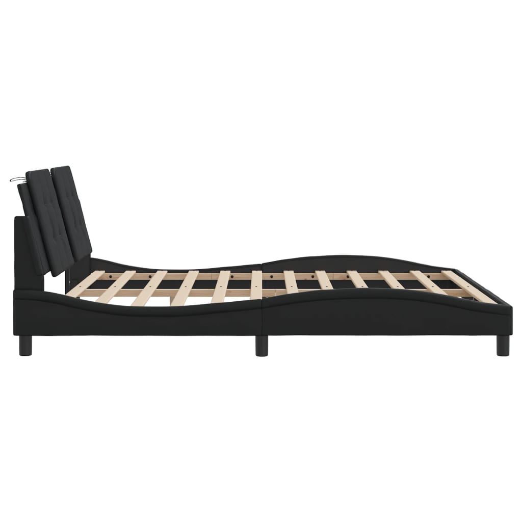 Bedframe met LED-verlichting kunstleer zwart 180x200 cm