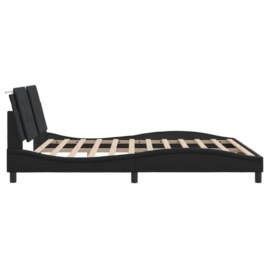 Bedframe met LED-verlichting kunstleer zwart 180x200 cm