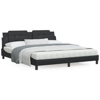 Bedframe met LED-verlichting kunstleer zwart 180x200 cm