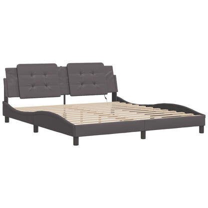 Bedframe met LED-verlichting kunstleer zwart 180x200 cm