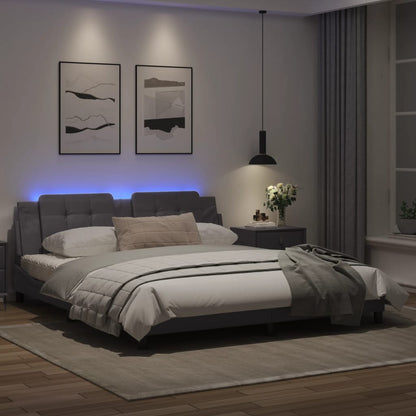 Bedframe met LED-verlichting kunstleer zwart 180x200 cm