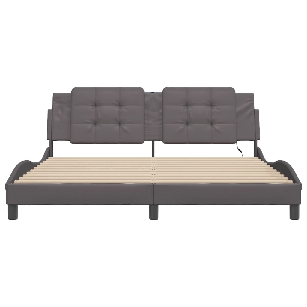 Bedframe met LED-verlichting kunstleer zwart 180x200 cm