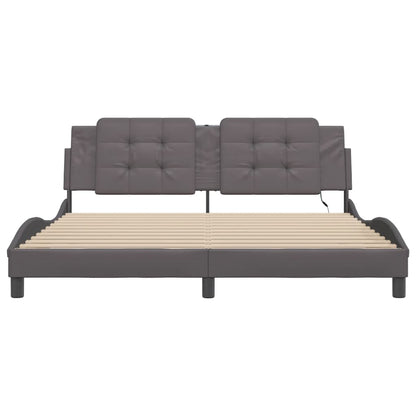 Bedframe met LED-verlichting kunstleer zwart 180x200 cm