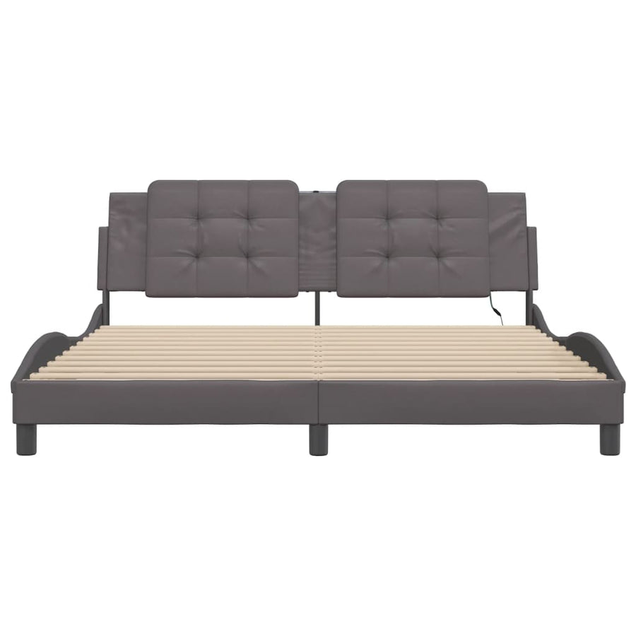 Bedframe met LED-verlichting kunstleer zwart 180x200 cm