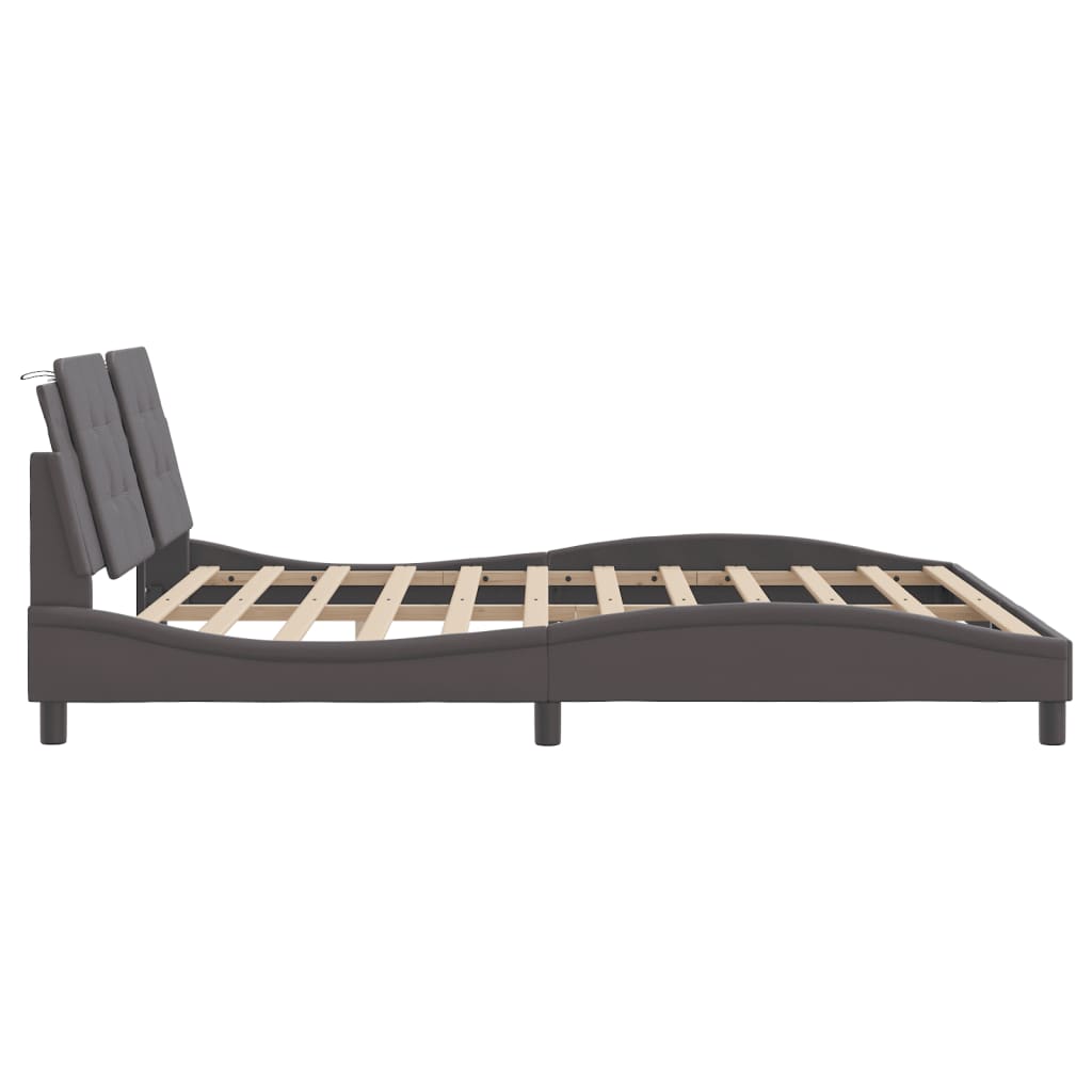 Bedframe met LED-verlichting kunstleer zwart 180x200 cm