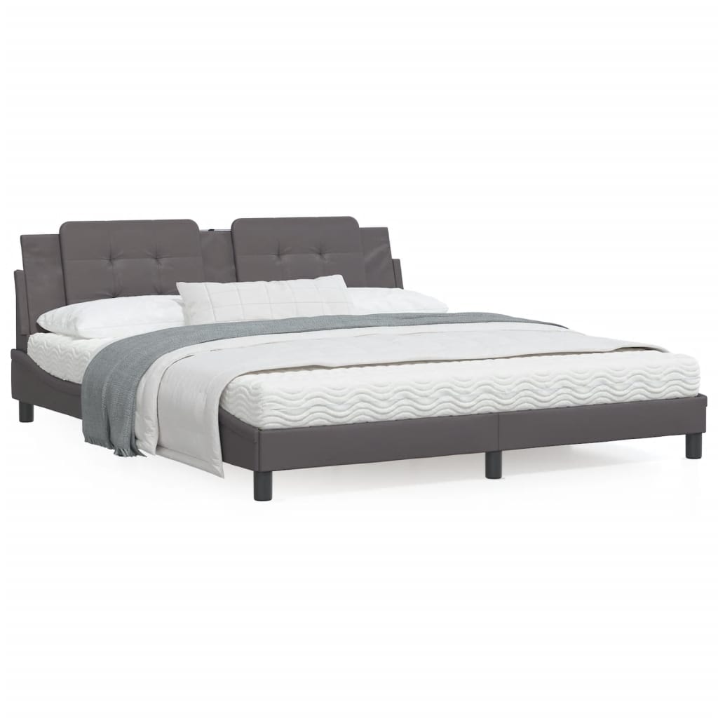 Bedframe met LED-verlichting kunstleer zwart 180x200 cm