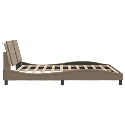 Bedframe met LED-verlichting kunstleer cappuccino 180x200 cm
