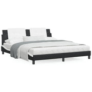 Bedframe zwart wit 180x200 cm met LED
