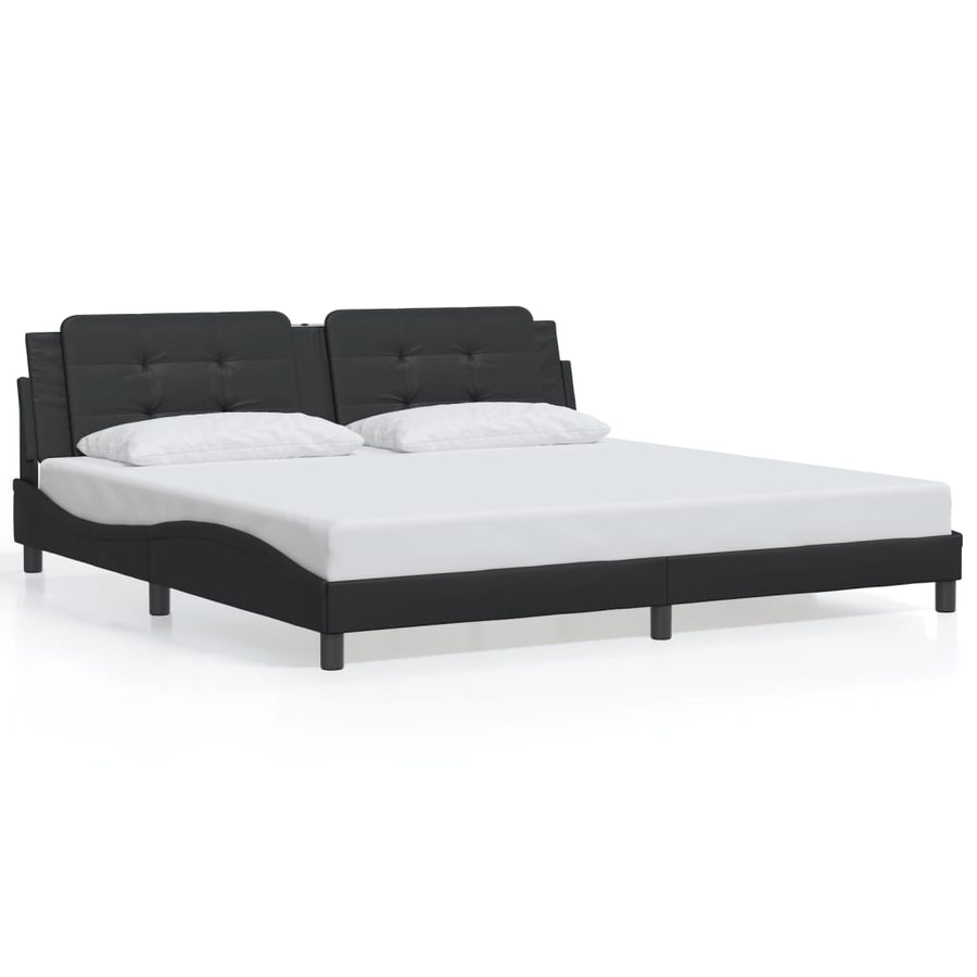 Bedframe met LED zonder matras "Zadar" zwart 200x200 cm