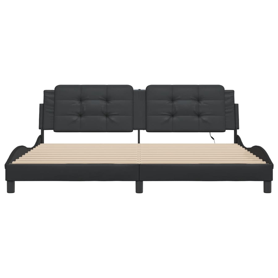 Bedframe met LED zonder matras "Zadar" zwart 200x200 cm