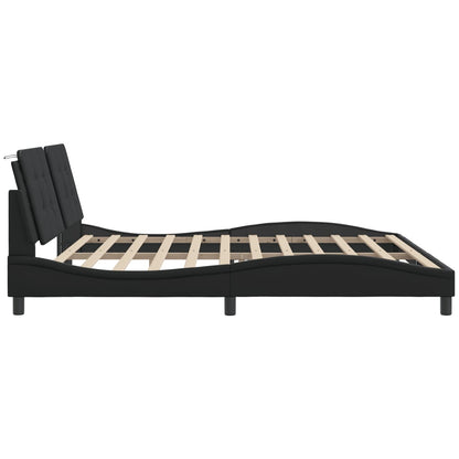 Bedframe met LED-verlichting kunstleer zwart 200x200 cm