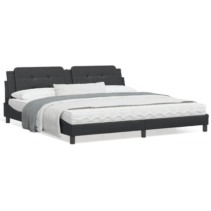 Bedframe met LED-verlichting kunstleer zwart 200x200 cm