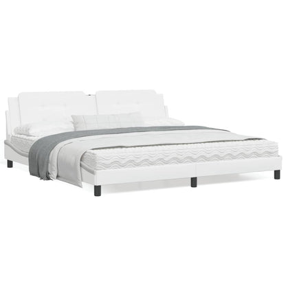 Bedframe met LED-verlichting kunstleer wit 200x200 cm