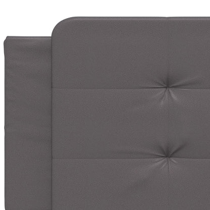 Bedframe met LED-verlichting kunstleer grijs 200x200 cm