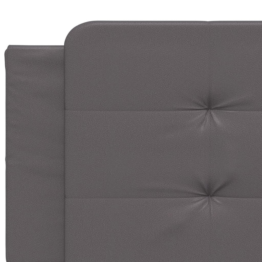 Bedframe met LED-verlichting kunstleer grijs 200x200 cm