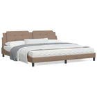 Bedframe 200x200 cm cappuccino kunstleer LED