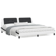 Bedframe 200x200 cm wit zwart met LED