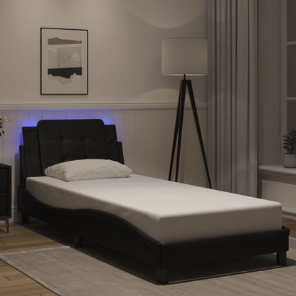 Bedframe met LED zonder matras "Zadar" zwart 100x203 cm