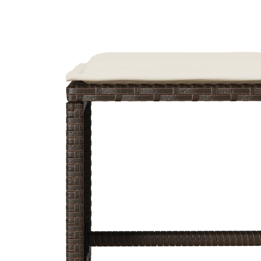 6-delige Loungeset met kussens poly rattan bruin