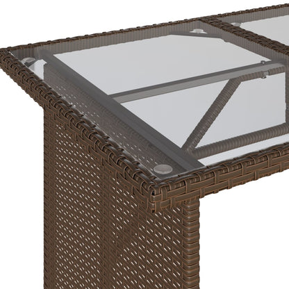 6-delige Loungeset met kussens poly rattan bruin