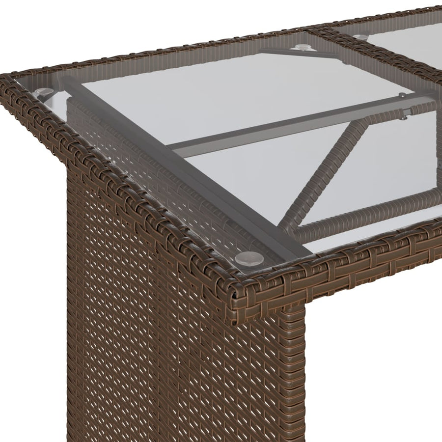 6-delige Loungeset met kussens poly rattan bruin