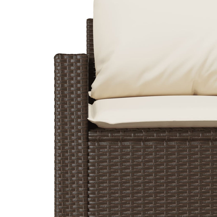 6-delige Loungeset met kussens poly rattan bruin