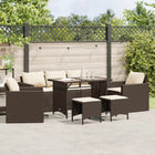 Loungeset poly rattan bruin 6-delig