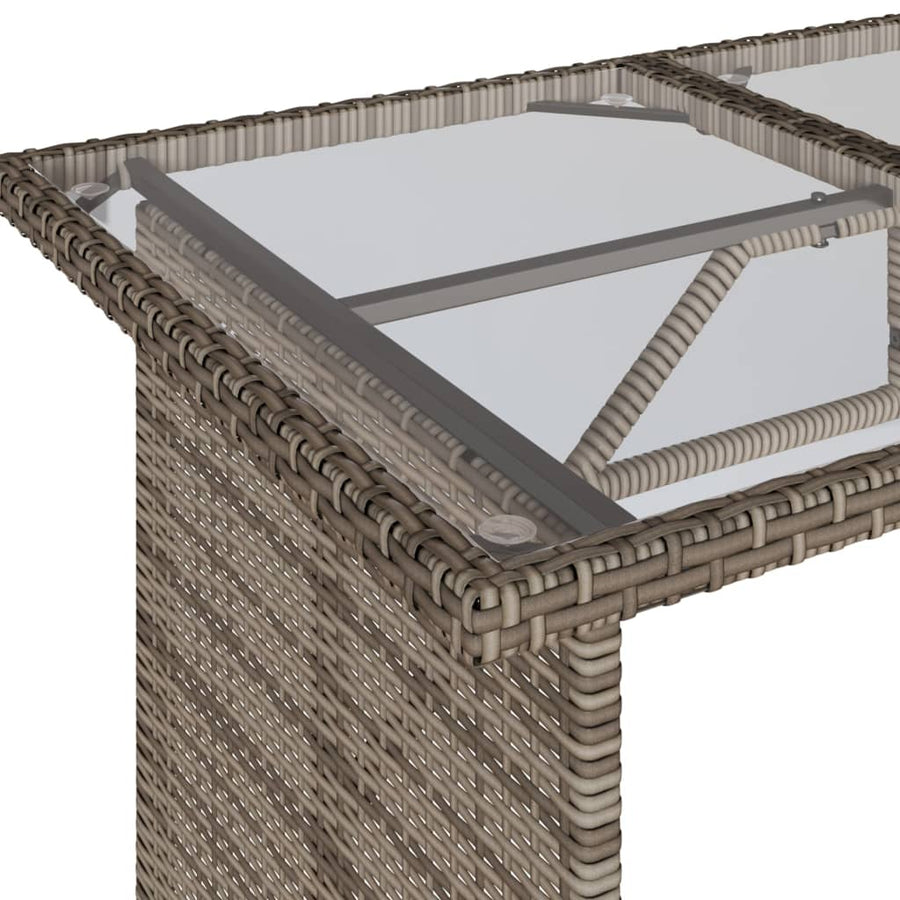 6-delige Loungeset met kussens poly rattan grijs