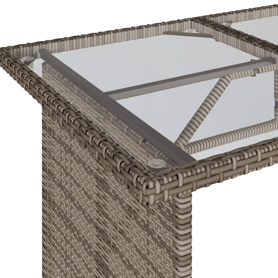 6-delige Loungeset met kussens poly rattan grijs