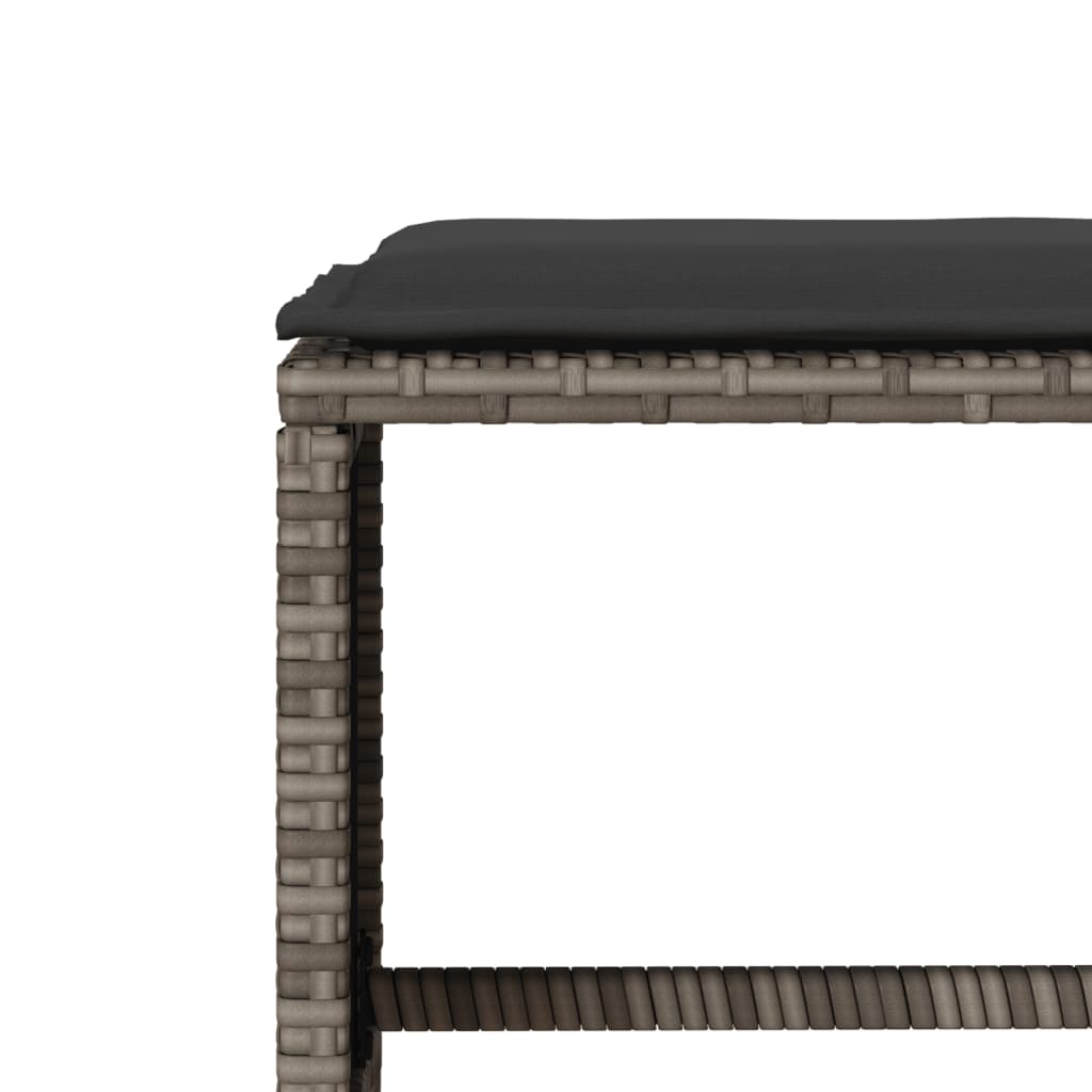 6-delige Loungeset met kussens poly rattan grijs