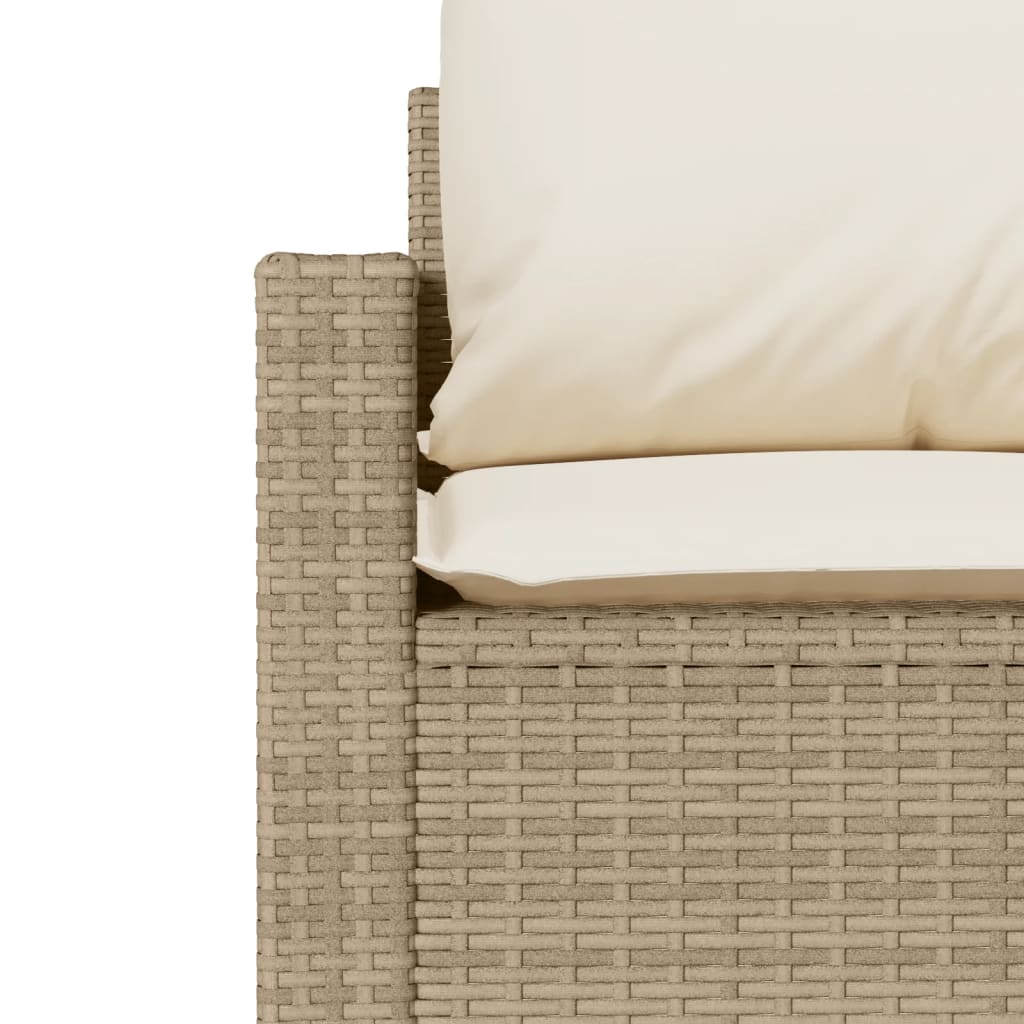 6-delige Loungeset met kussens poly rattan beige
