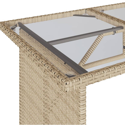 6-delige Loungeset met kussens poly rattan beige