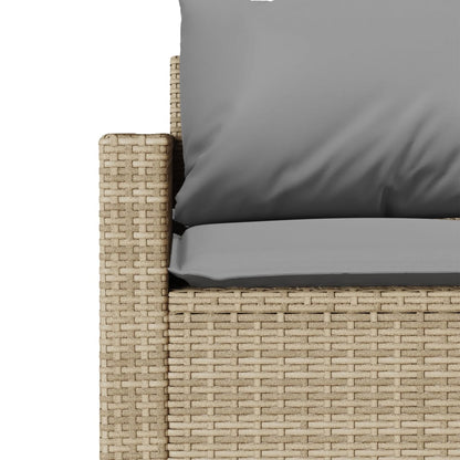 6-delige Loungeset met kussens poly rattan beige