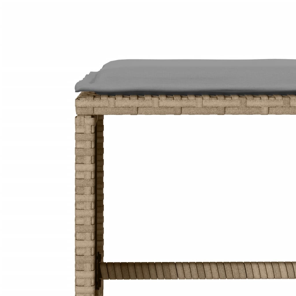 6-delige Loungeset met kussens poly rattan beige