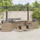 Loungeset 6-delig poly rattan beige